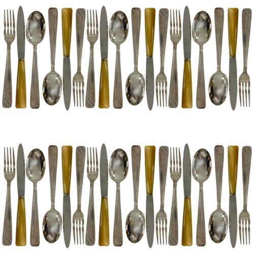 1930s French Art Deco Flatware, Service for 12