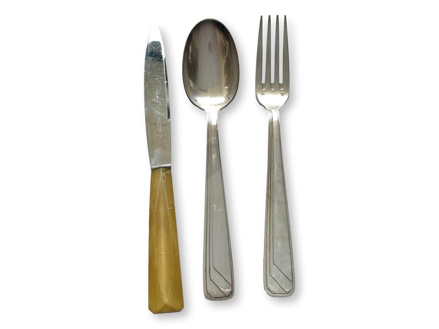 1930s French Art Deco Flatware, Service for 12