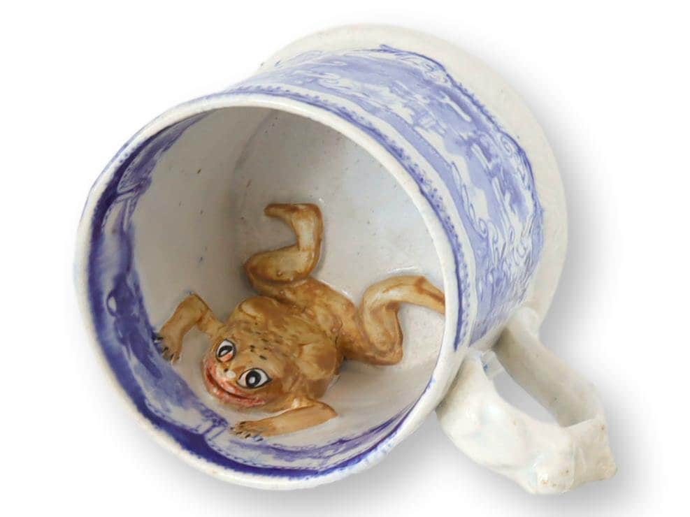 1840s English Transferware Frog Mug