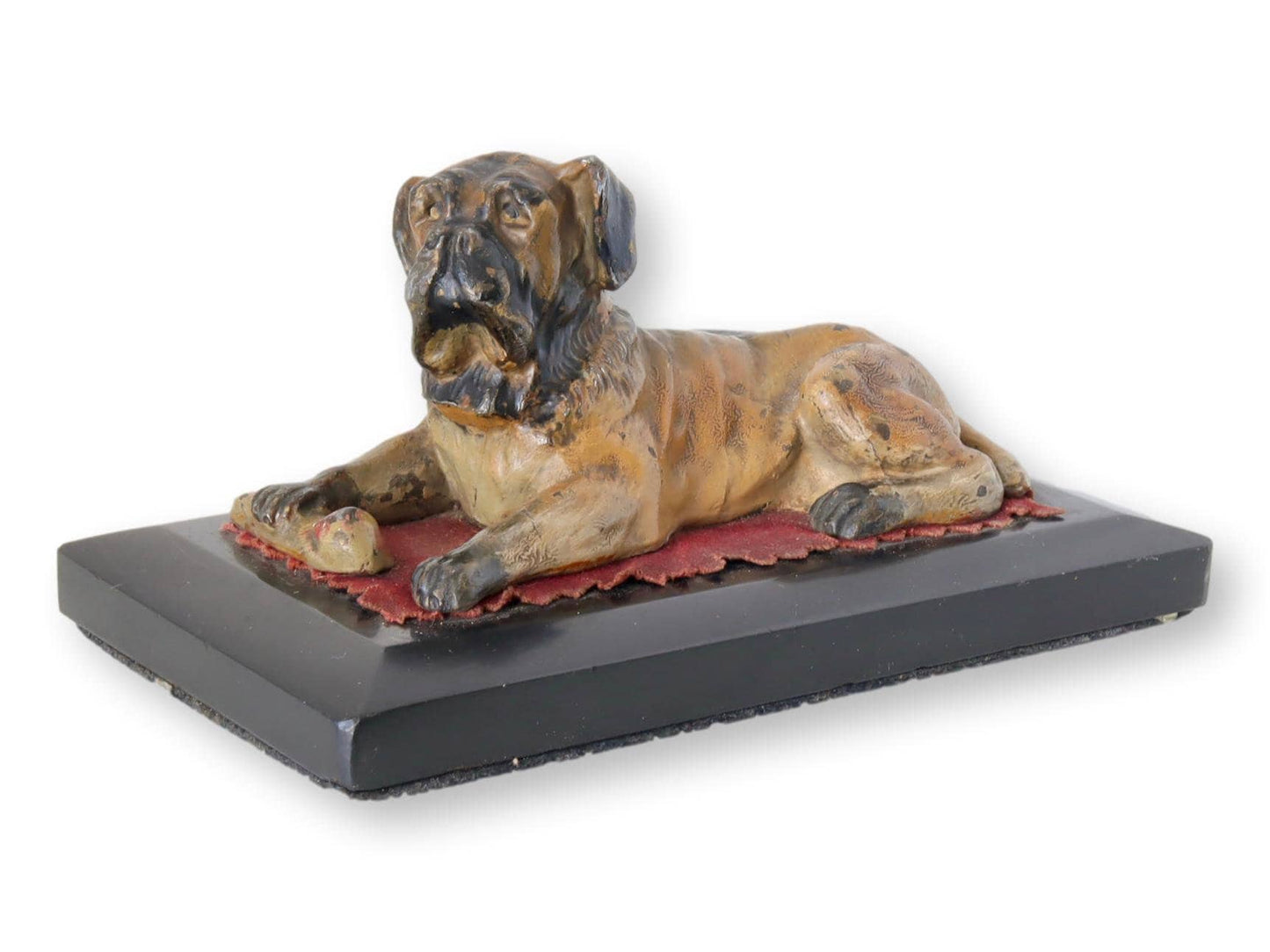 Antique Bronze Bulldog on Marble Base