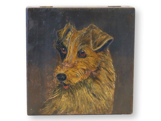 Hand-Painted Terrier Decorative Box