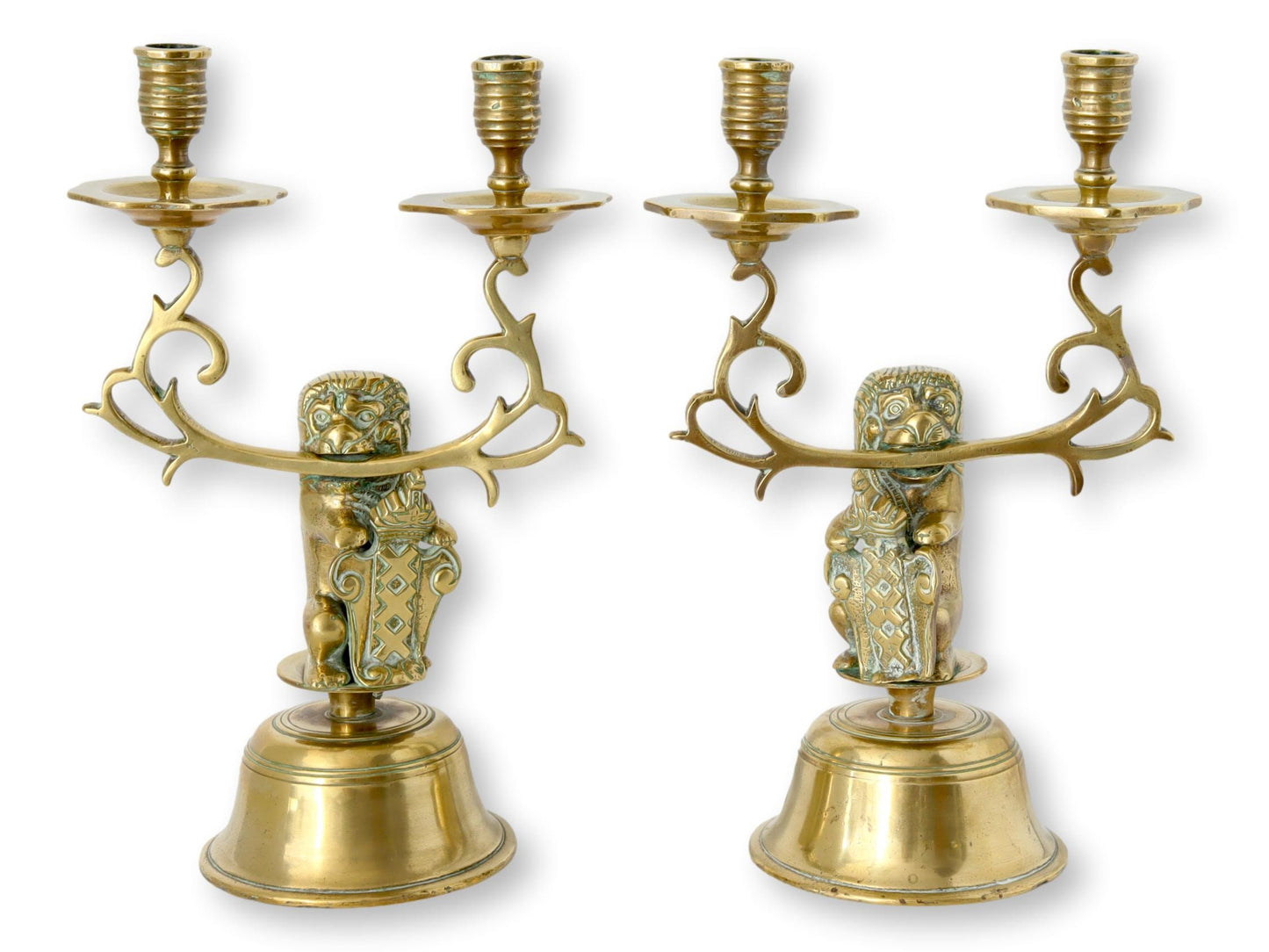 Amsterdam Lion Coat of Arms Candelabras