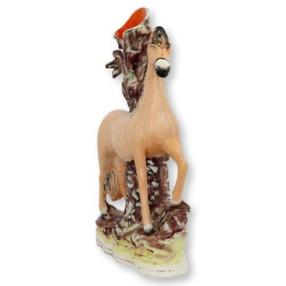 Antique Staffordshire Horse Spill Vase