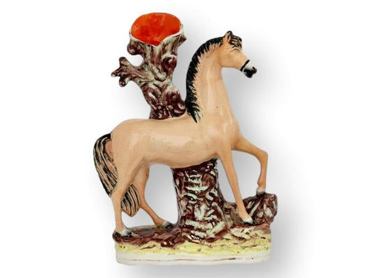 Antique Staffordshire Horse Spill Vase