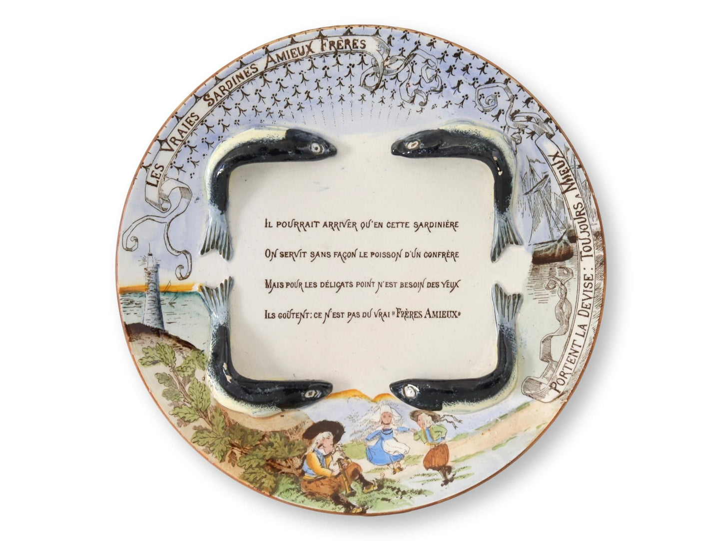 1920s French Bistro Sardine Advertising Wall Plate