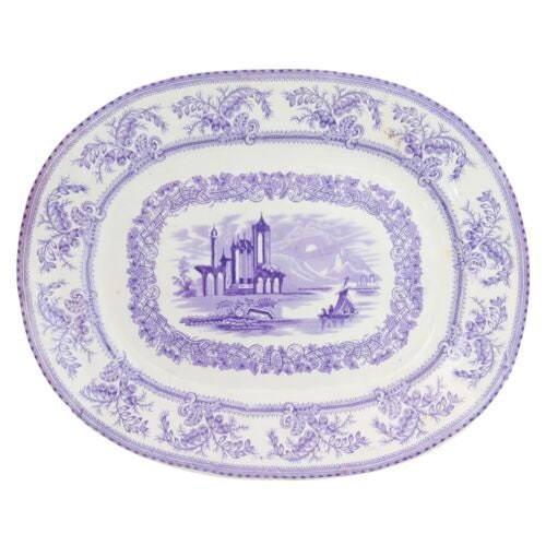 Antique English Lavender Wall Plate Grouping