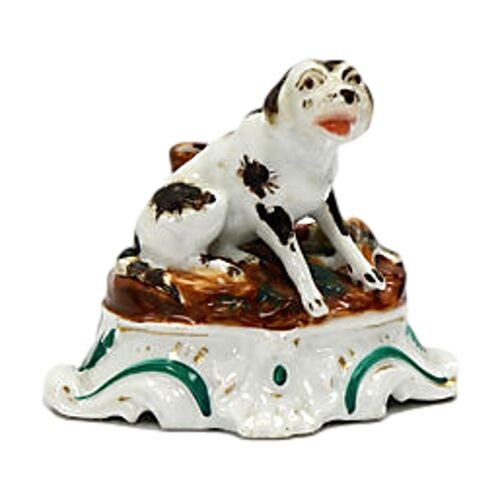 19th Century French Porcelain Dog Figure | Antique