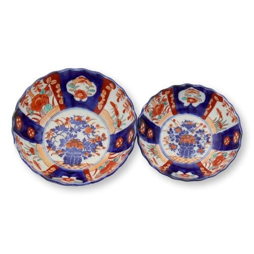 19th-C. Japanese Imari Porcelain Bowls | a Pair