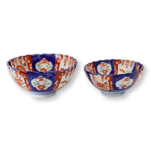 19th-C. Japanese Imari Porcelain Bowls | a Pair