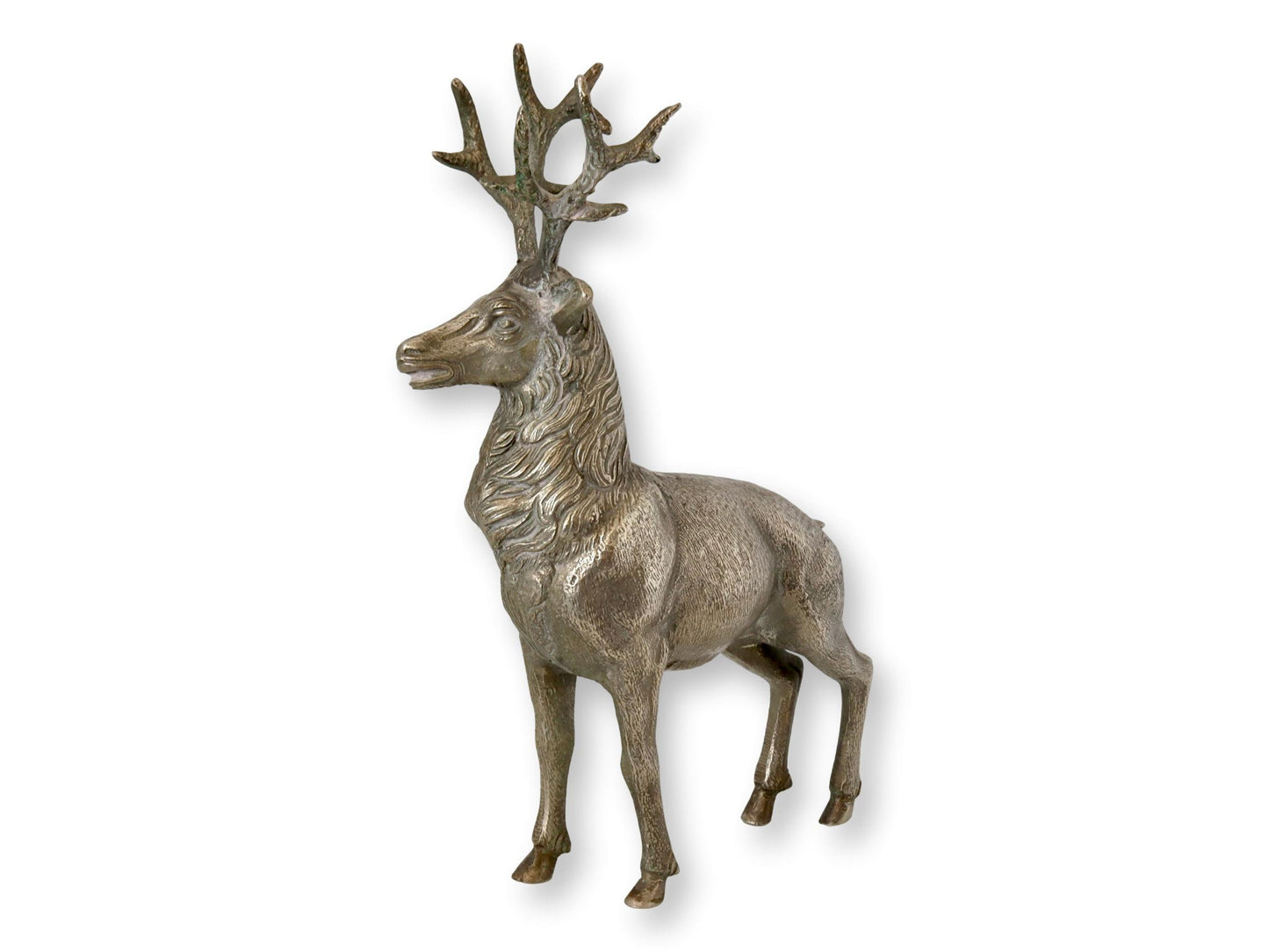 Heavy Silver-Plated  Figural Stag Deer