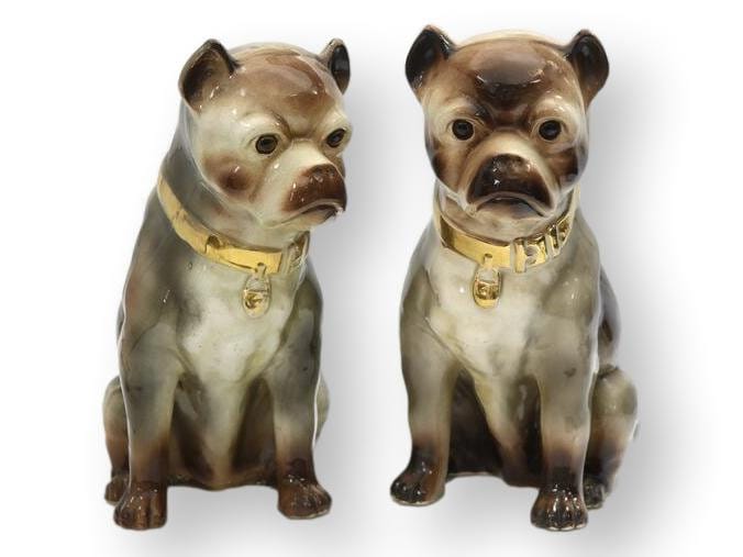 19th-Century Life-Sized Staffordshire Pugs