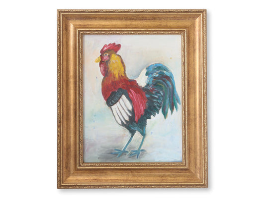 Midcentury French Oil on Canvas of Rooster