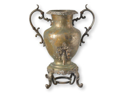 Antique English Weathered Samovar Vase