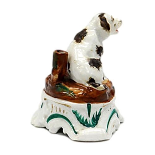 19th Century French Porcelain Dog Figure | Antique