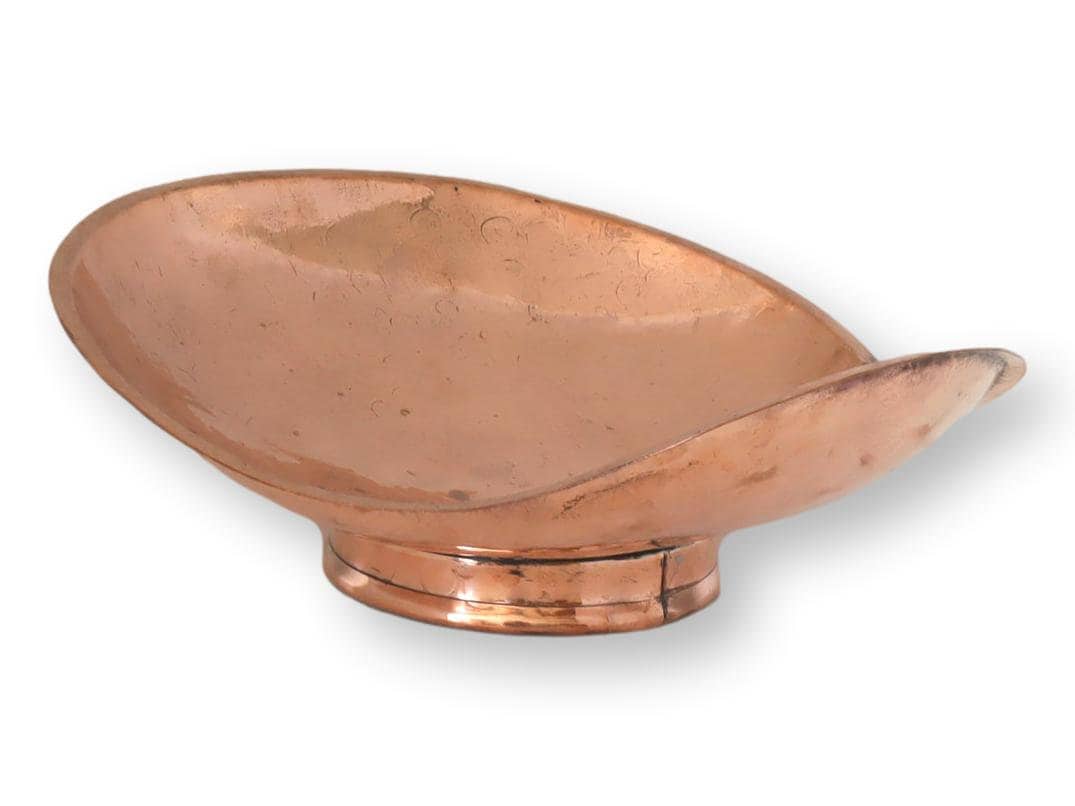 Antique Handcrafted Copper Leaf Bowl