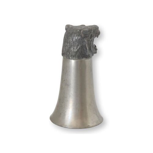 Early 1900s French Pewter Tiger Stirrup Cup