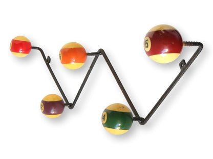 Midcentury Snooker Ball Coat Rack