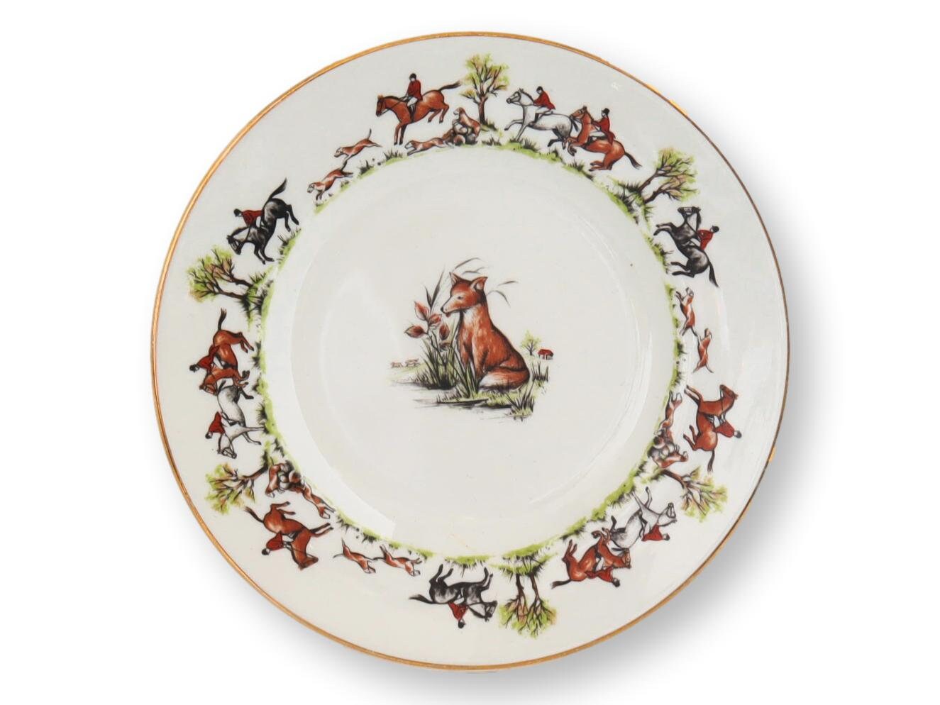 English Hunting Scene Plates, s/12