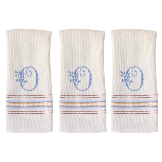 French "O" Monogram Dish Towels, S/3